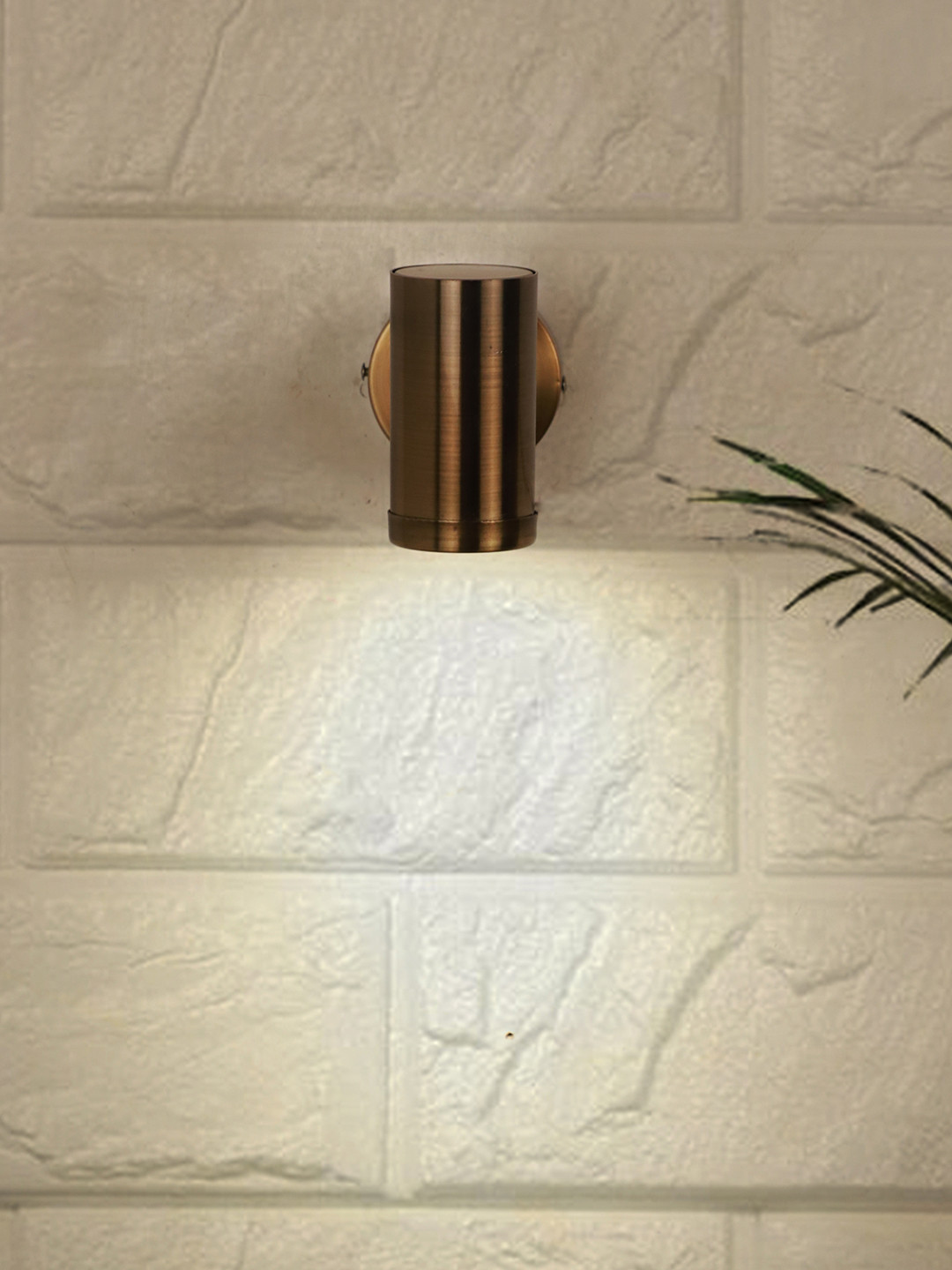 Fos Lighting Bronze-Toned Brass Finished Bedside Cylindrical Wall Lamp