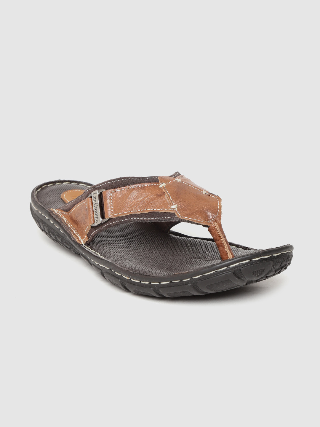Lee Cooper Men Brown Leather Comfort Sandals