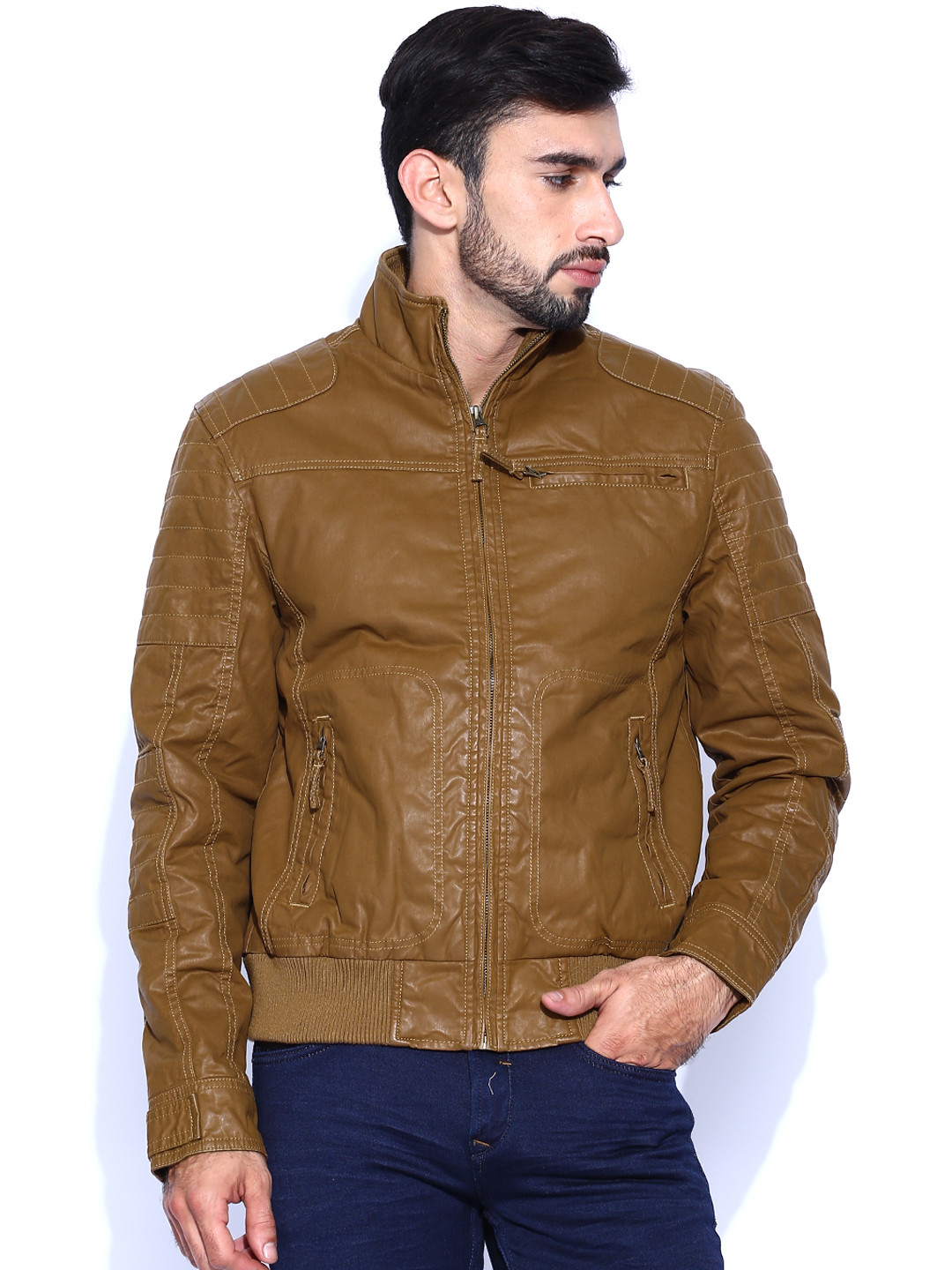 Buy Wrangler Brown Biker Slim Fit 