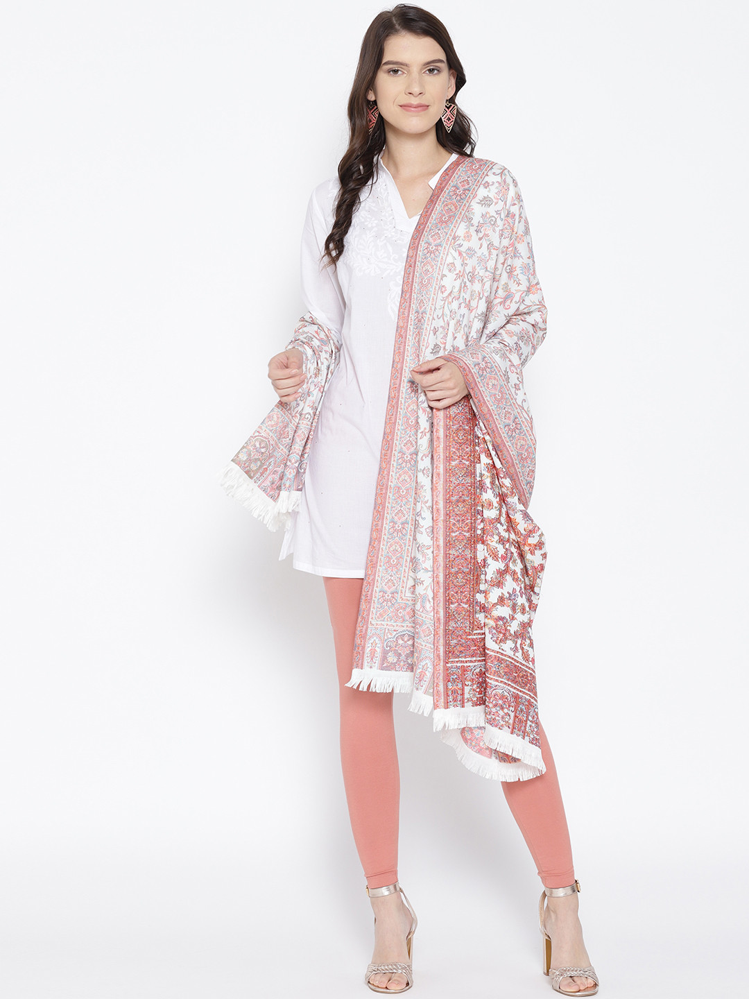 WEAVERS VILLA Women Kalamkari Patterned Winter Shawl