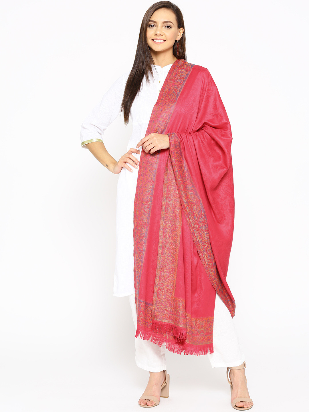 WEAVERS VILLA Women Paisley Patterned Winter Shawl