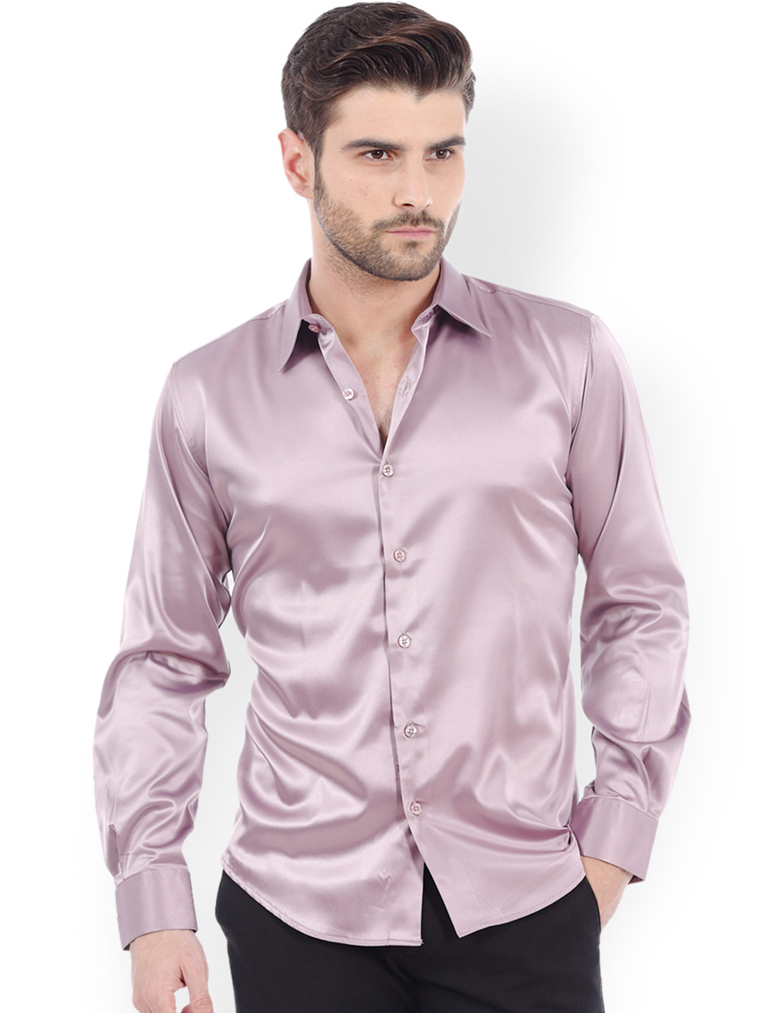 Basics Purple Slim Fit Shirt