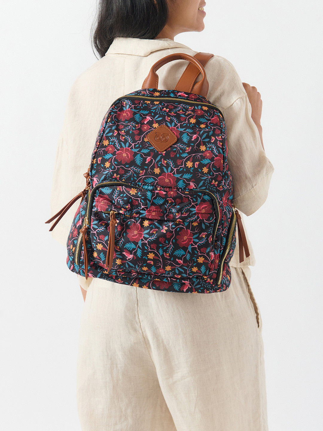 Chumbak Women Multicoloured Camouflage Backpack