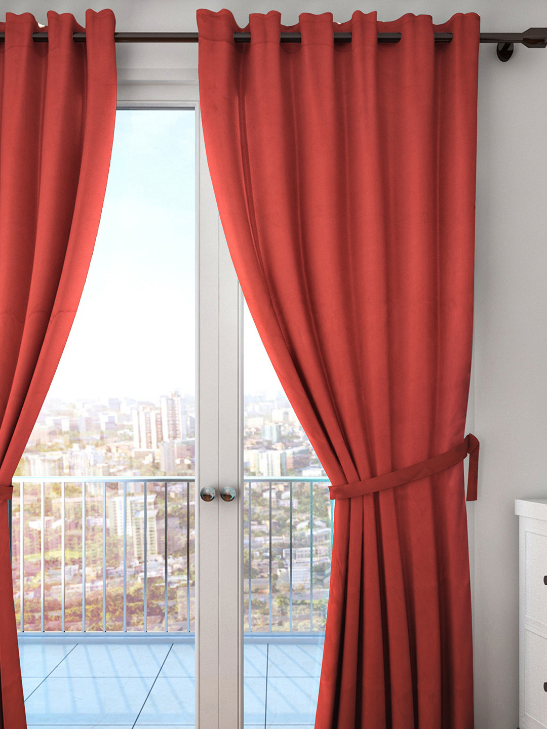 HOUZZCODE Maroon SIngle Curtain