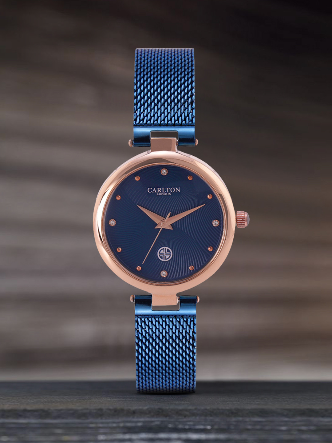 Carlton London Women Navy Textured Analogue Watch CL027RBLB