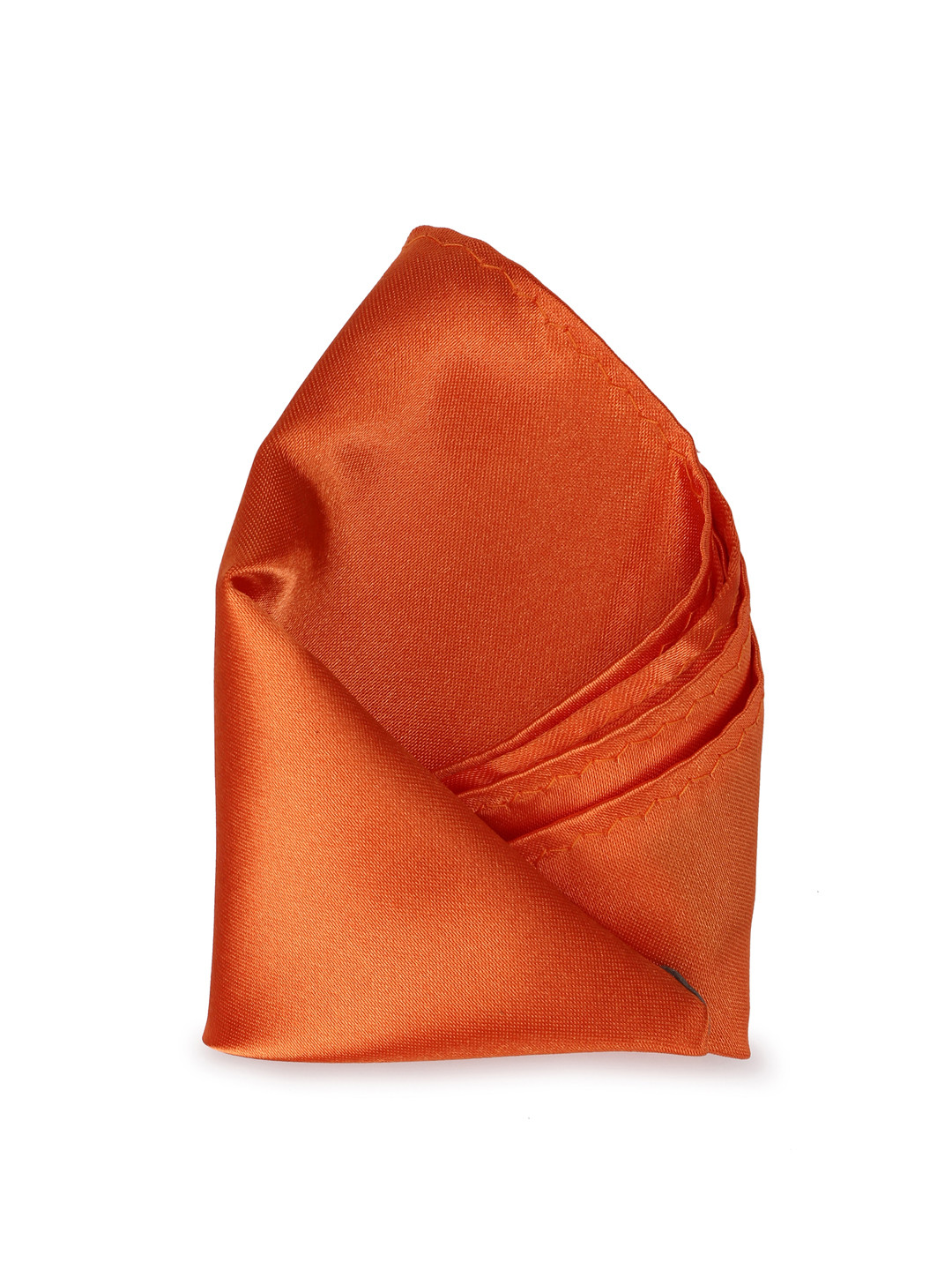Calvadoss Men Orange Solid Pocket Square