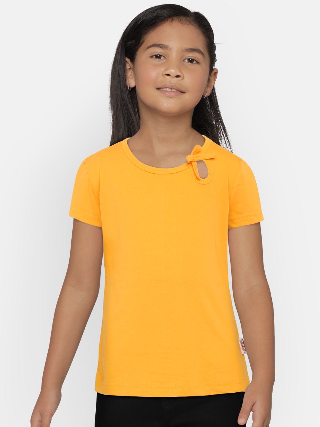 girls plain yellow t shirt