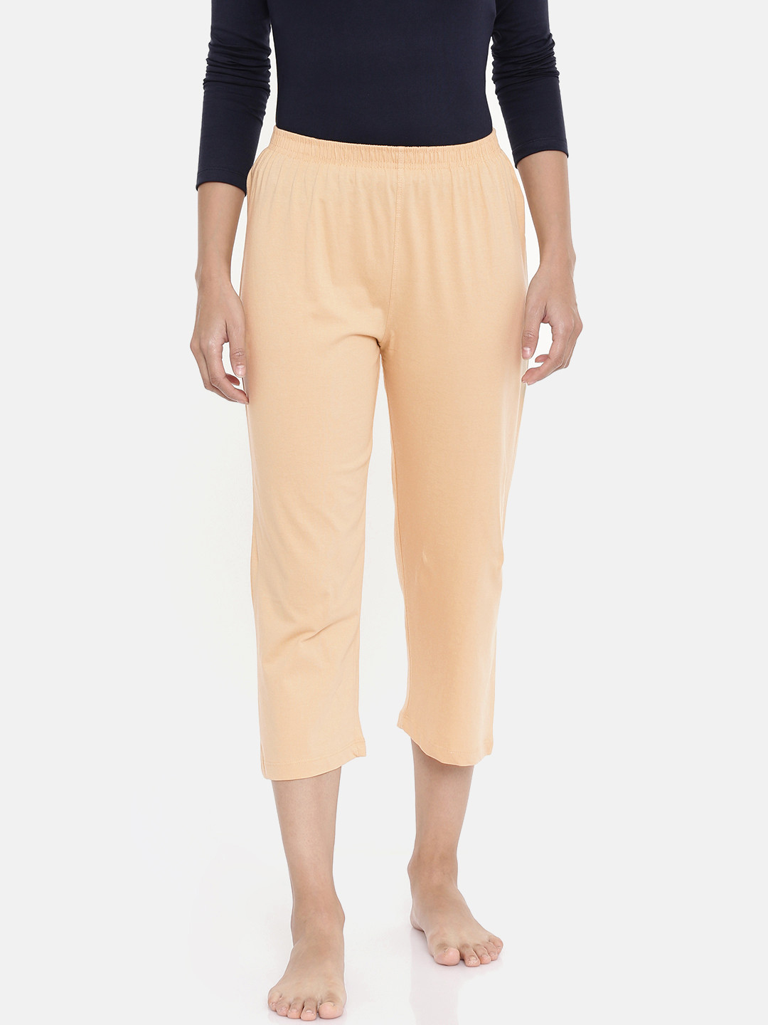 zebu Women Beige Solid Regular Fit Lounge pants