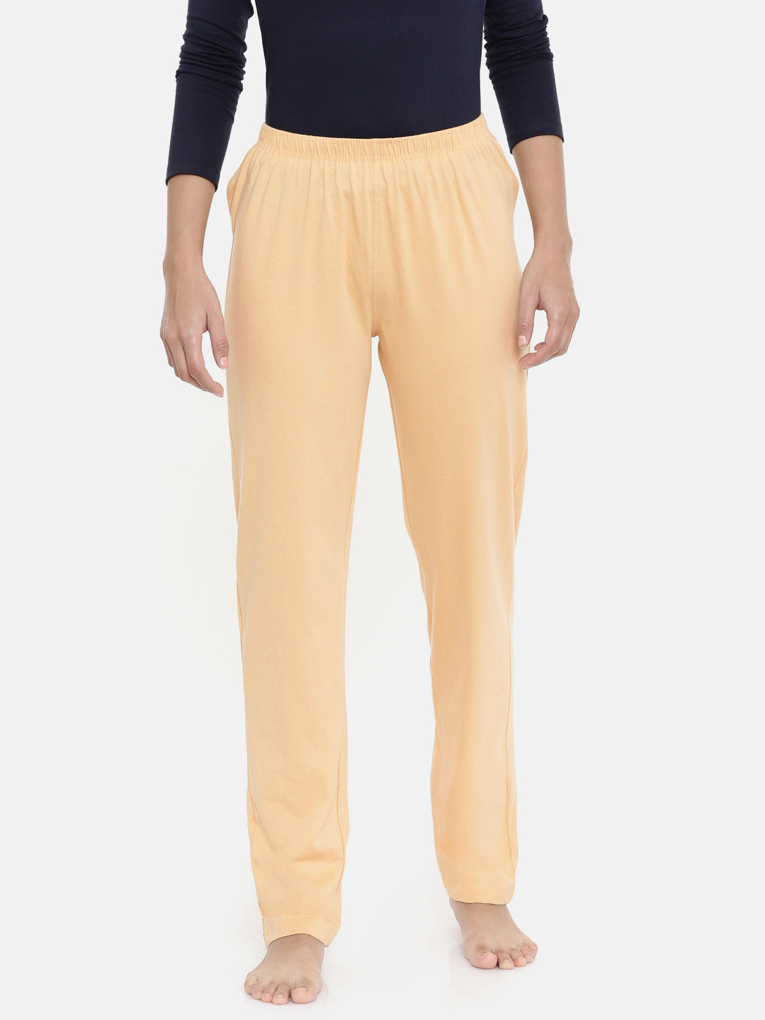 zebu Women Cream Solid Lounge Pants 299_1ZW_PPP_PLN_BEG_XL