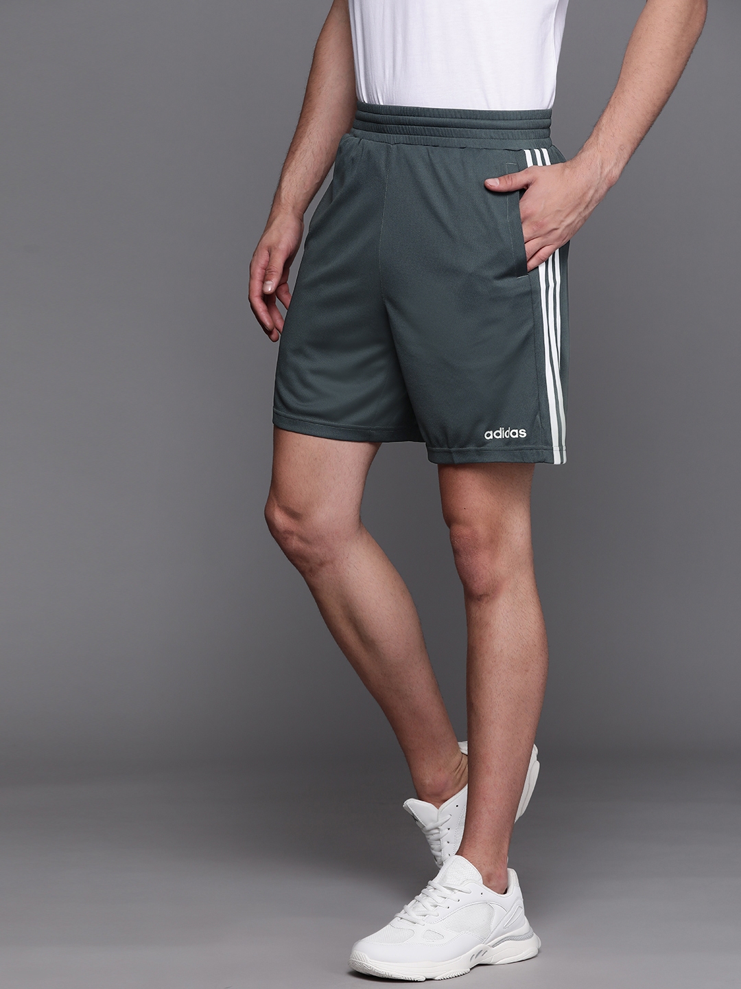 Buy ADIDAS Men Charcoal Grey Solid Design 2 Move Classics Sports Shorts With Side Stripes Shorts for Men 10530156 Myntra