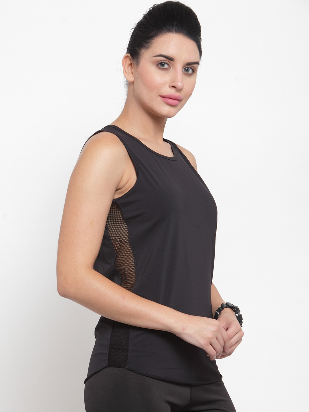 Boston Club Women Black Solid Round Neck T-shirt