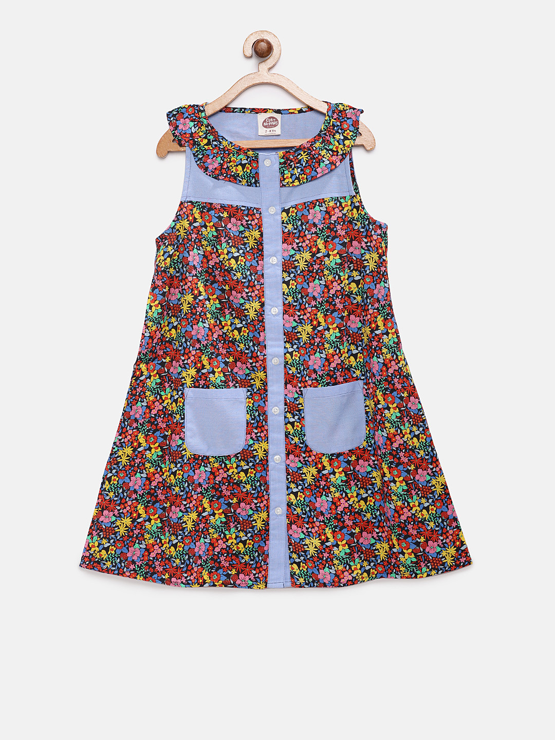 Cub McPaws Girls Multicoloured Floral Printed A-Line Dress