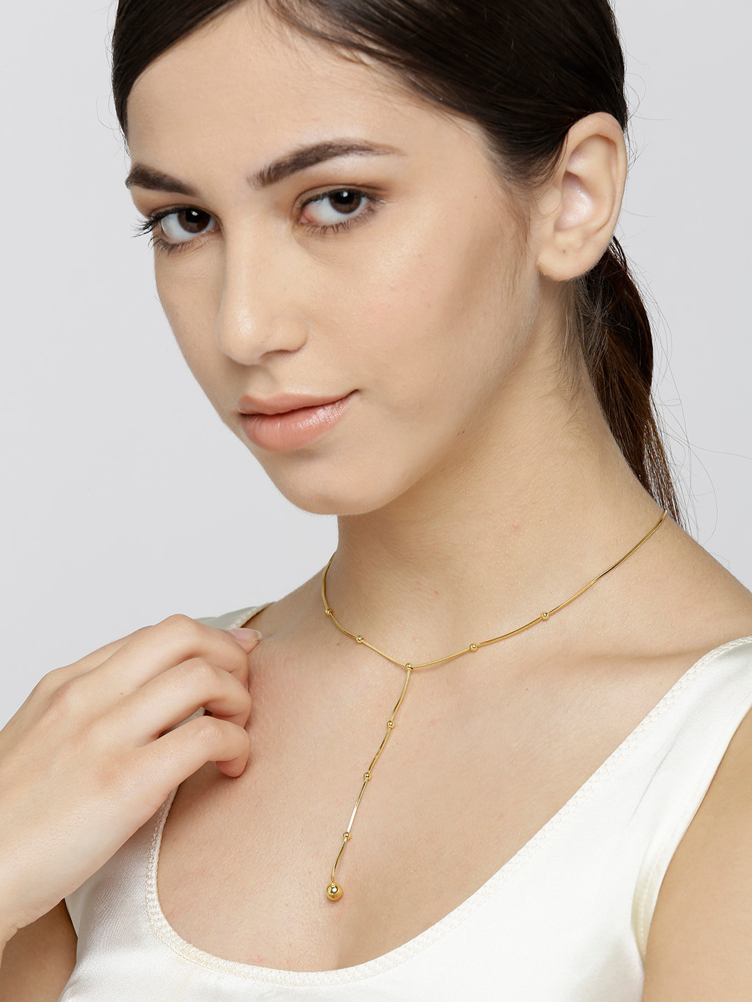 Carlton London Gold-Plated Lariat Necklace
