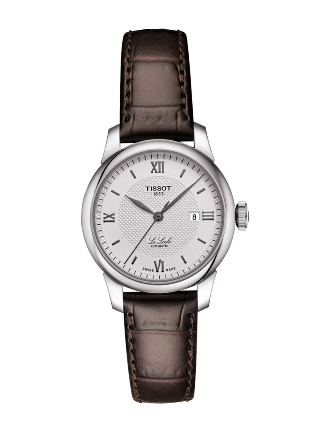 TISSOT Women Silver-Toned Le Locle Automatic Lady 29.00 Textured Analogue Watch T0062071603800