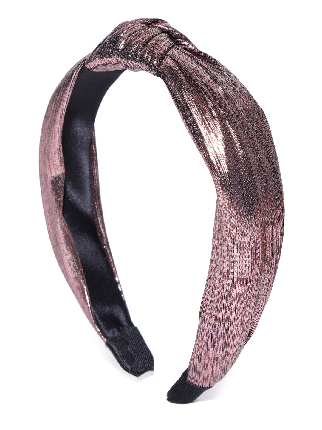 PRITA BY PRIYAASI Women Gunmetal-Toned & Pink Knot Detail Hairband