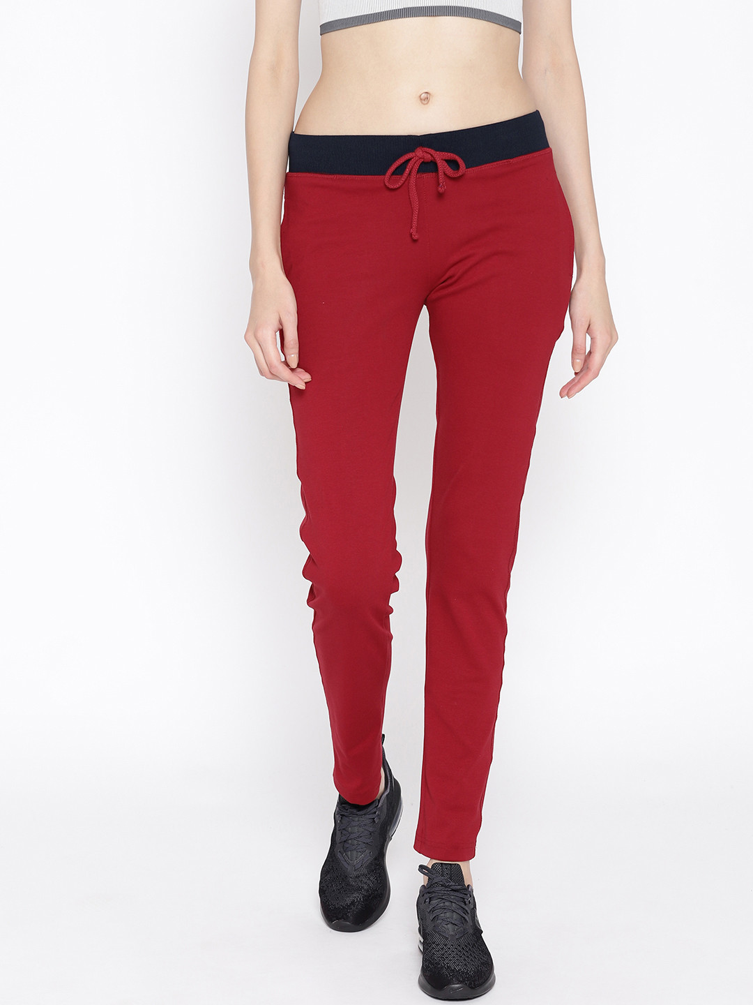 Cayman Women Maroon Solid Track Pants