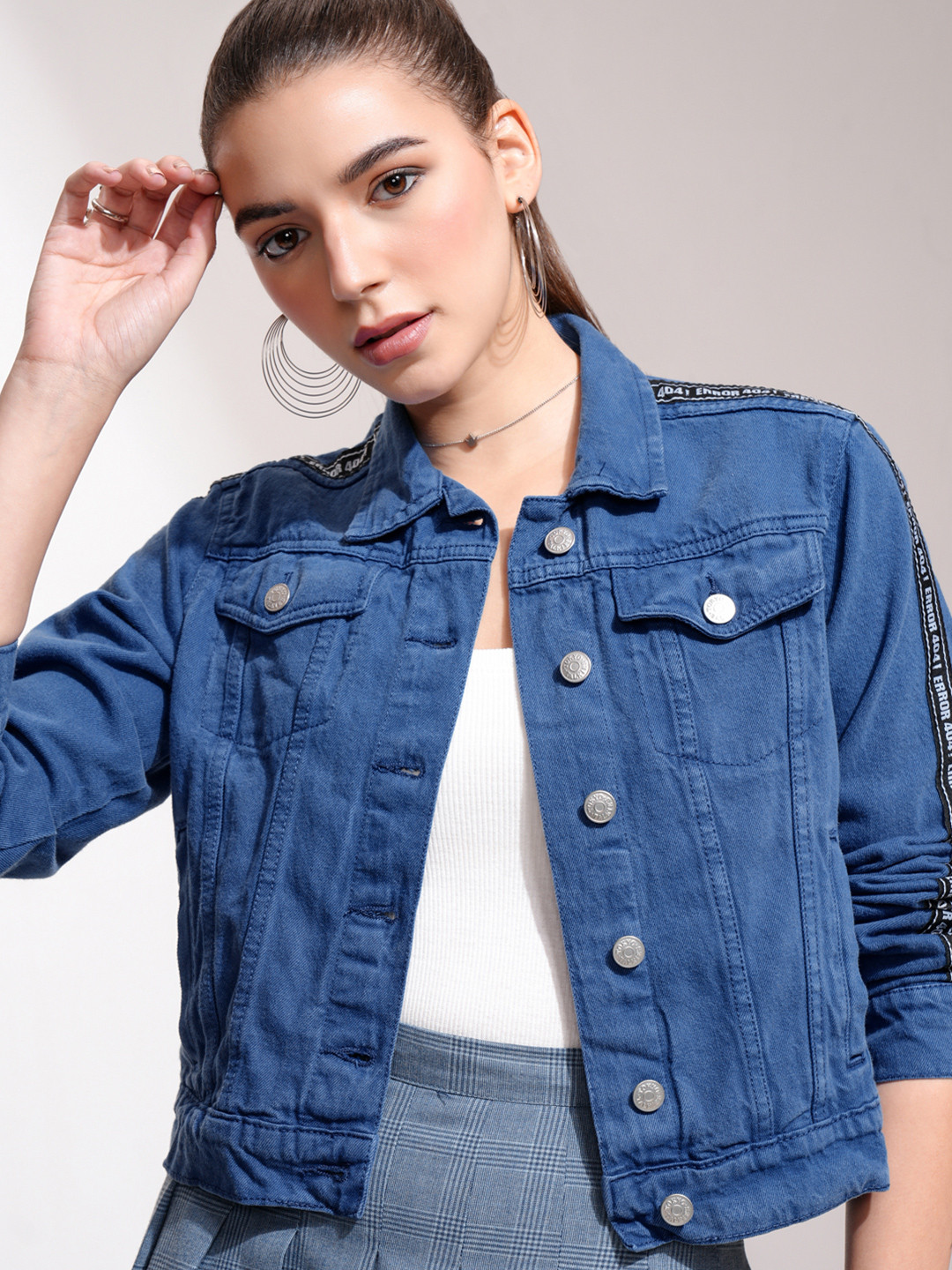 Tokyo Talkies Women Blue Solid Jacket