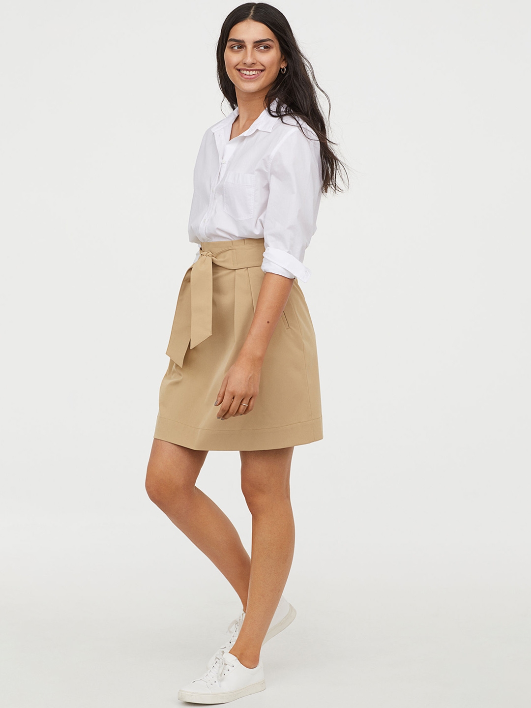 Beige skirt cheap belt