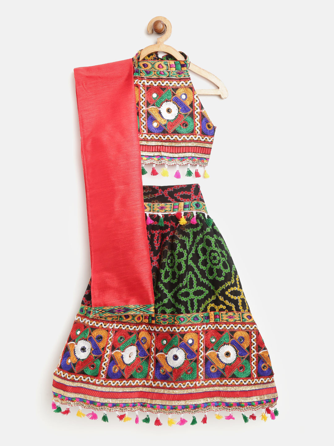 BownBee Multicoloured Embroidered Ready to Wear Lehenga & Blouse with Dupatta