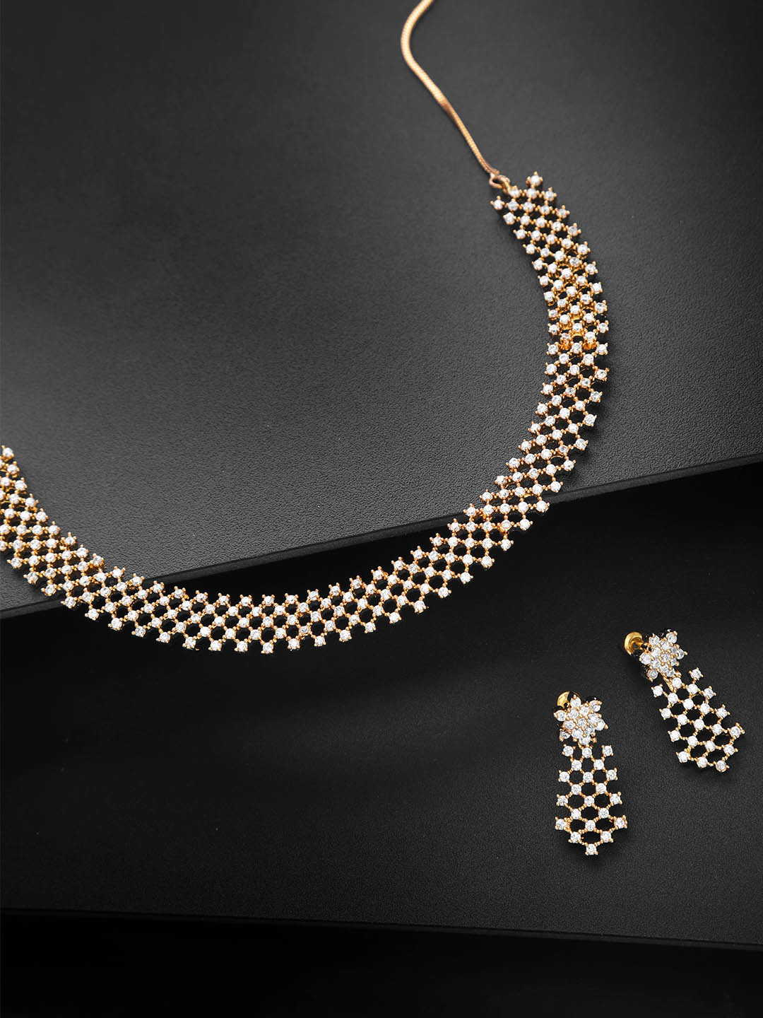 Priyaasi Gold-Plated Stone-Studded Handcrafted Jewellery Set