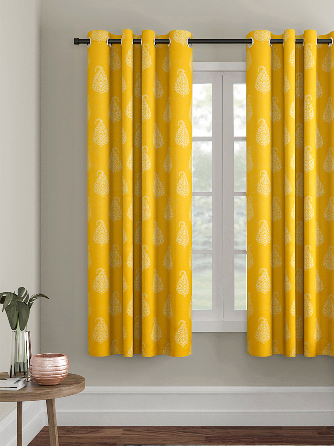 Soumya Yellow Single Window Curtain