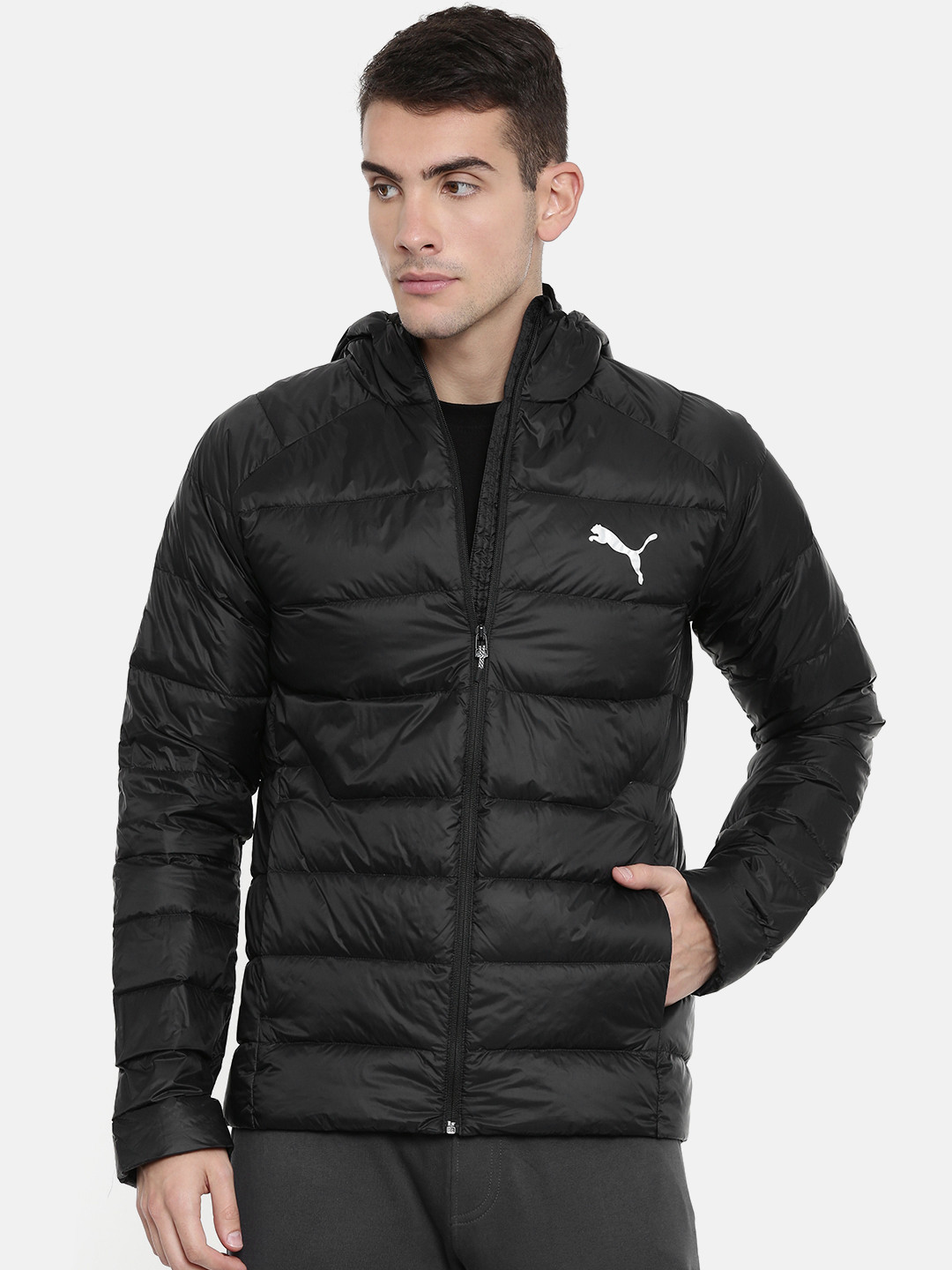 Puma Men Black PWRWarm packLITE HD 600 DOWN Solid Puffer Jacket