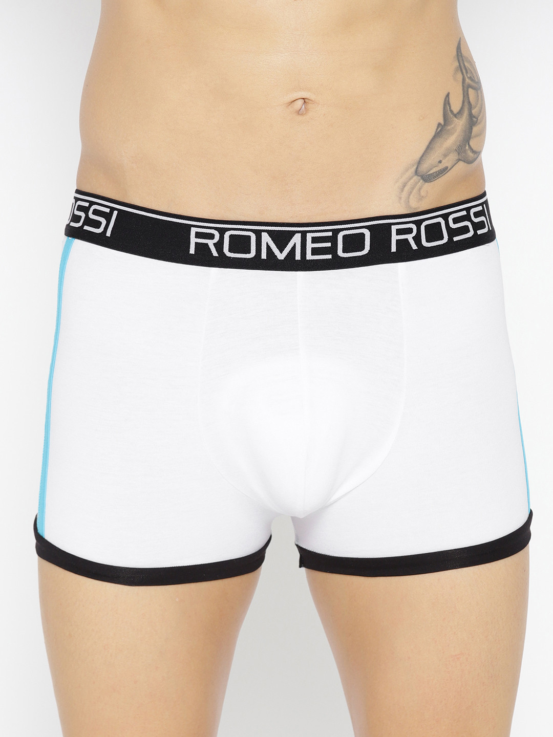ROMEO ROSSI Men White Solid Trunks CLTSP-2005