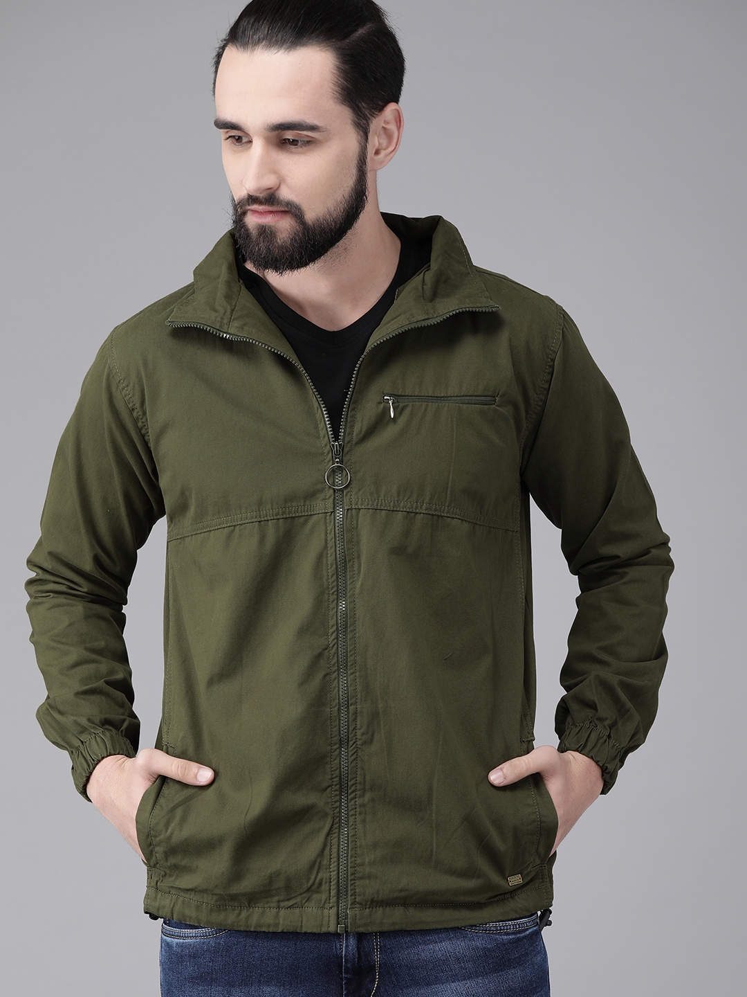 Buy The Roadster Lifestyle Co Men Olive Green Solid Hooded Tailored Jacket with Detachable Hood Jackets for Men 10617882 Myntra