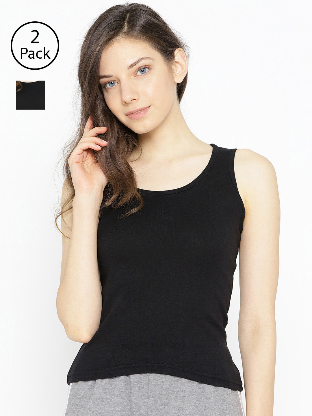 Lady Lyka Pack of 2 Tank Top Camisoles CAMI-02-2CMB