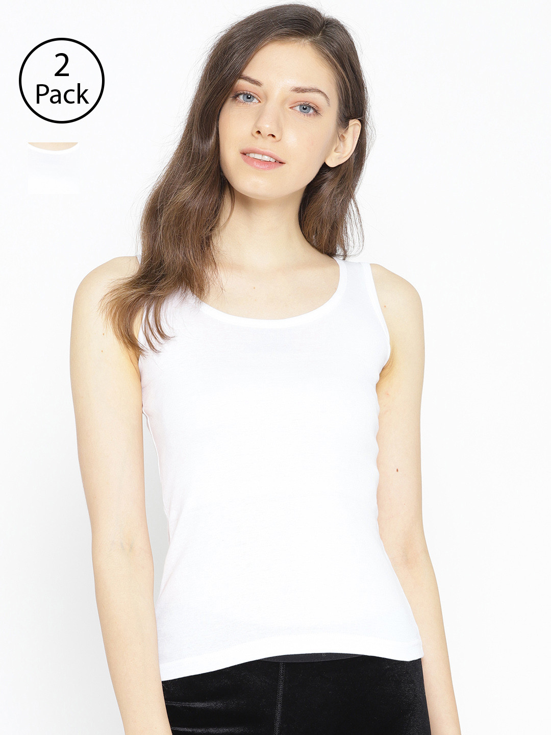 Lady Lyka Pack of 2 Tank Top Camisoles CAMI-02-2CMB