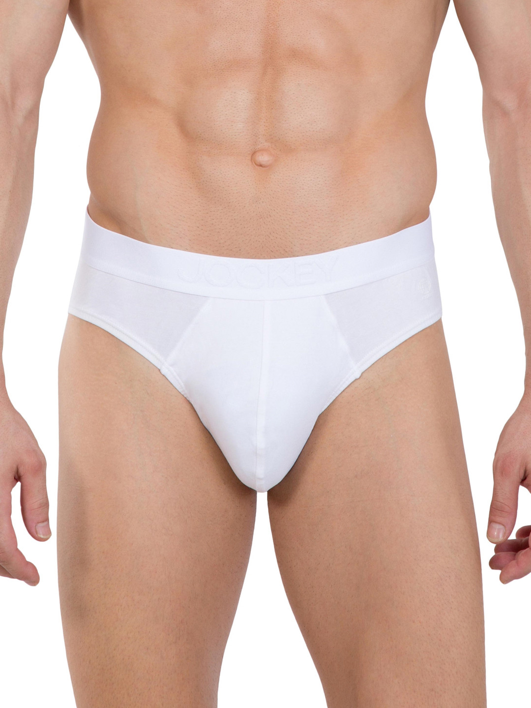 Jockey Men White Solid Briefs IC24-0105