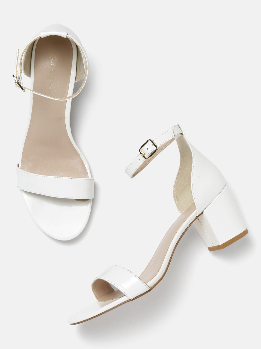 White block heels online for women