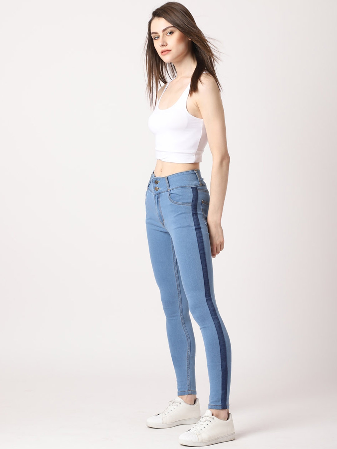 Women Blue Skinny Fit High-Rise Clean Look Jeans