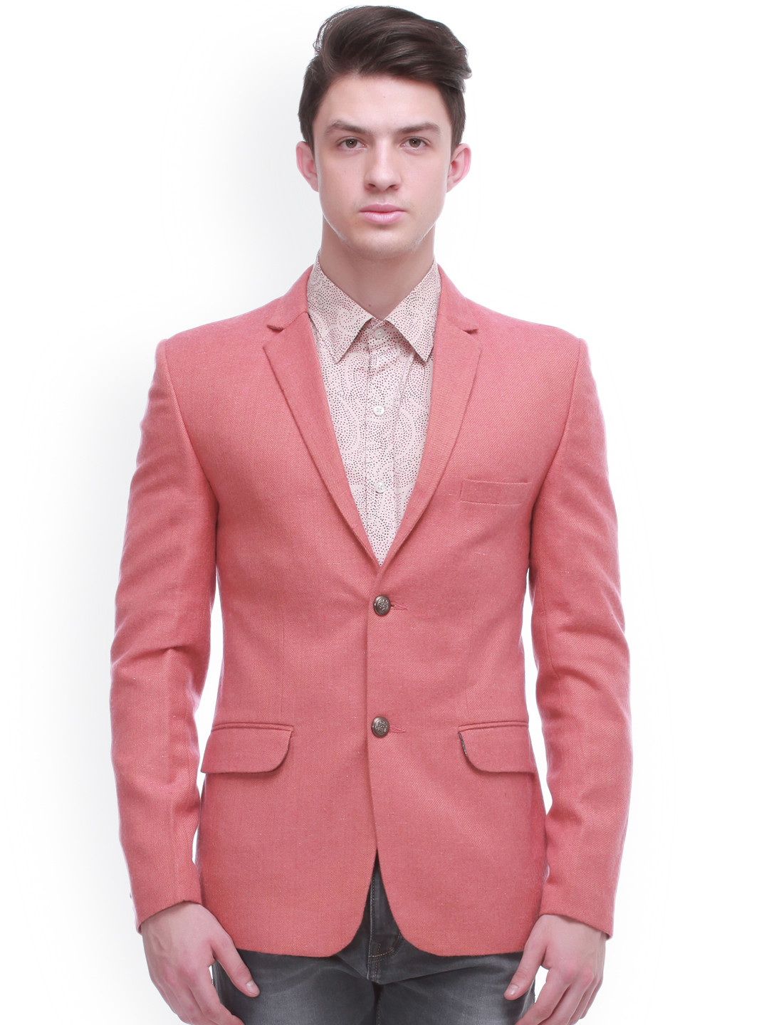 peach color blazer