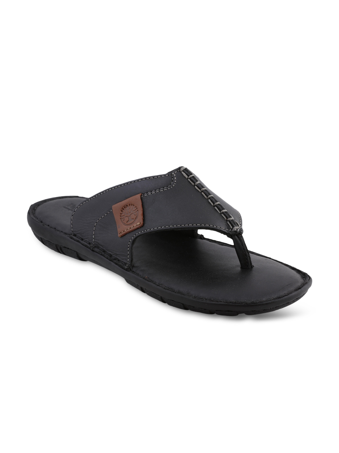 Ventoland Men Black Leather Sandals