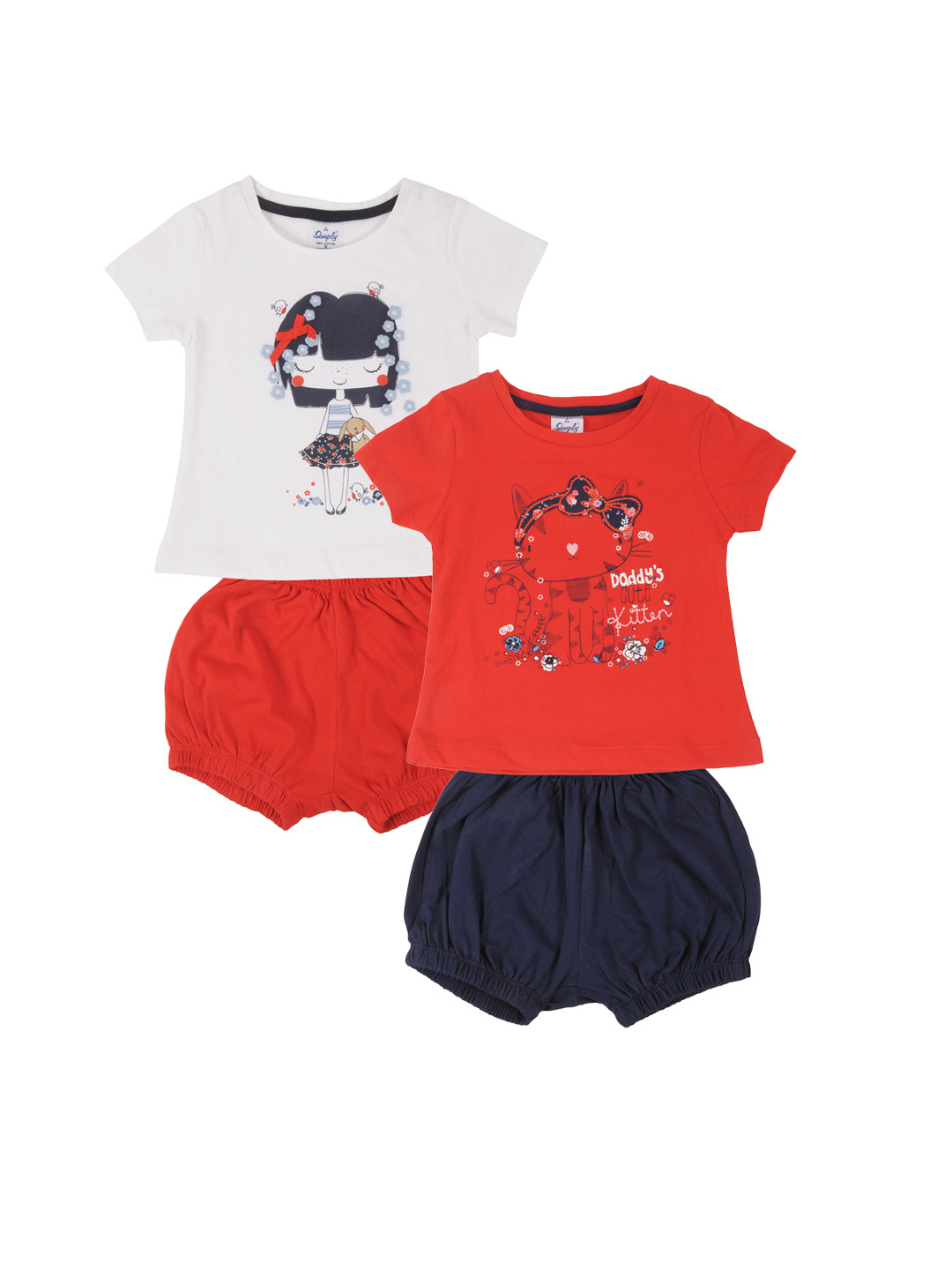 Simply Girls Pack of 2 Printed Top with Shorts