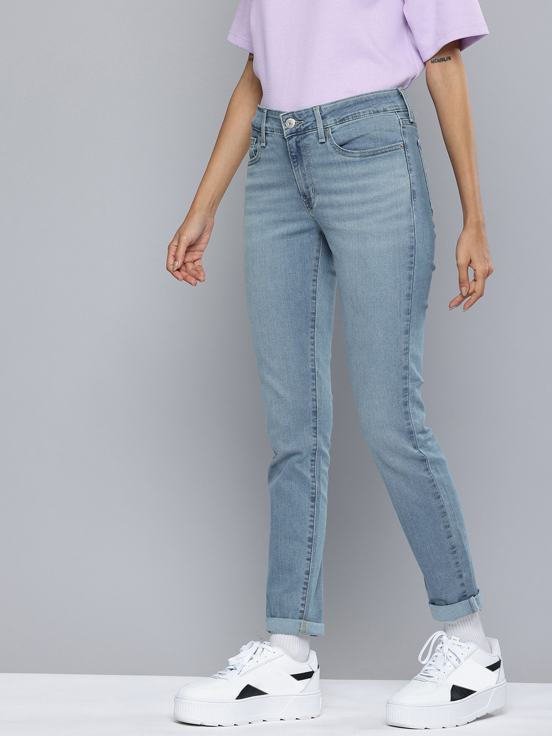 Levis Women 711 Skinny Fit Heavy Fade Stretchable Jeans