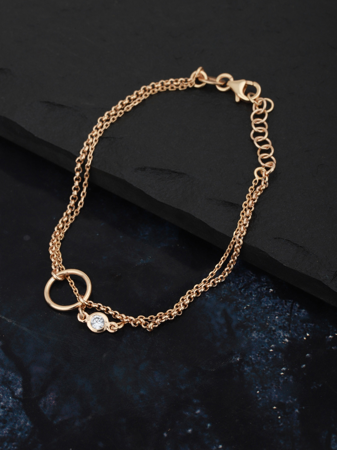 Carlton London Rose Gold-Plated Dualstrand Bracelet