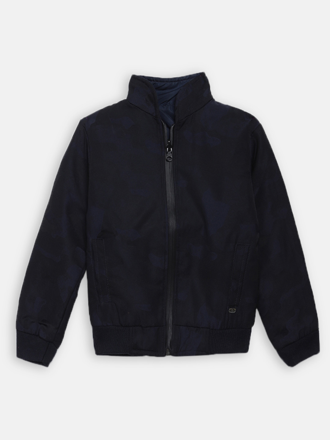 Blue Giraffe Boys Navy Blue Printed Bomber