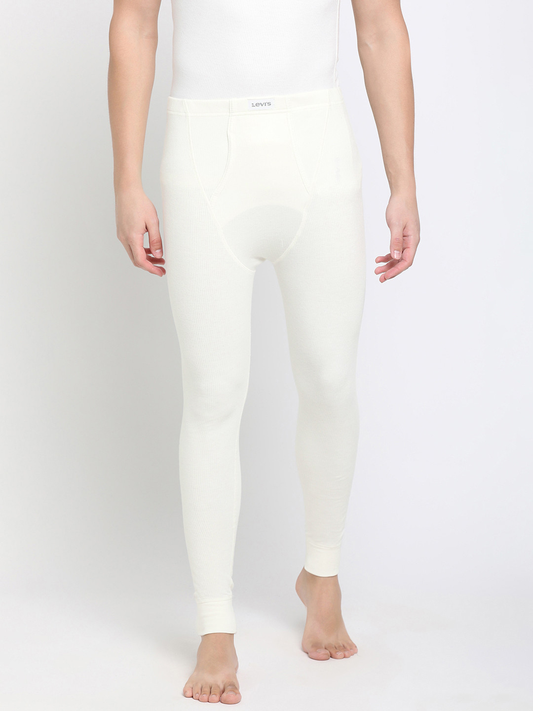Levi's Men's Regular Fit Full Length Thermal Bottom Wear (White)