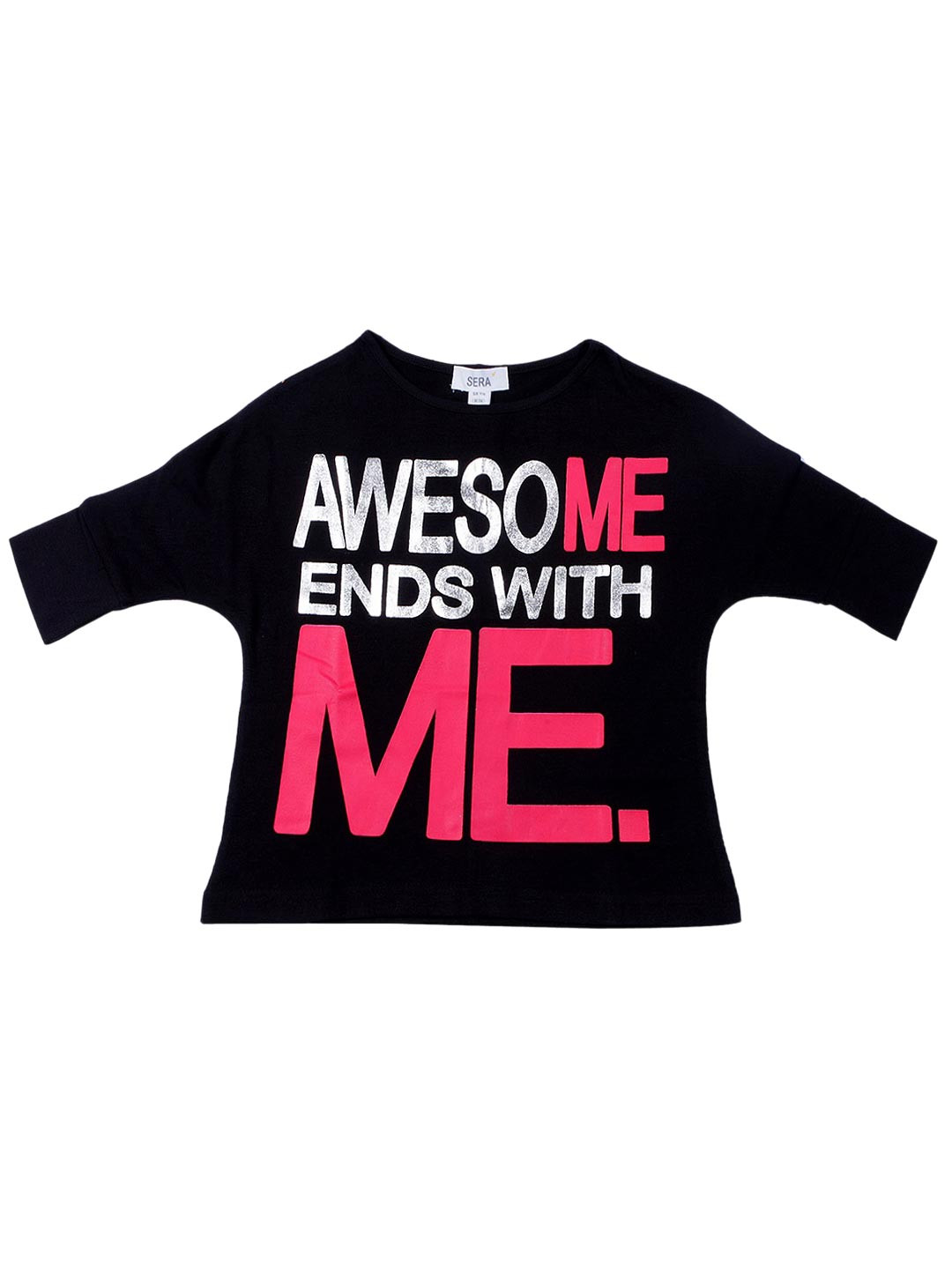 Sera Girls Black Printed T-shirt