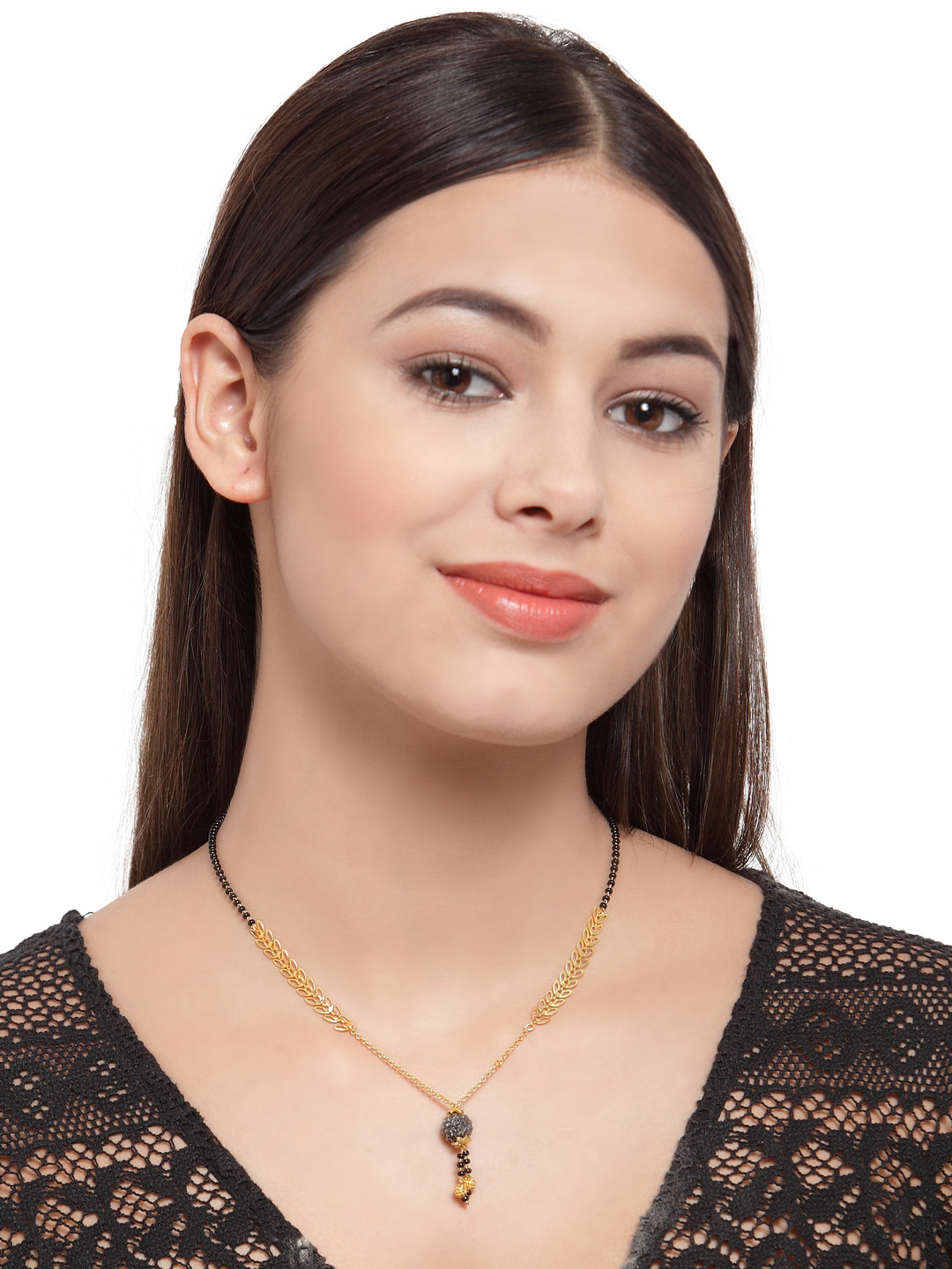 PANASH Women Gold-Plated and Cubic -Zirconia Studded Mangalsutra