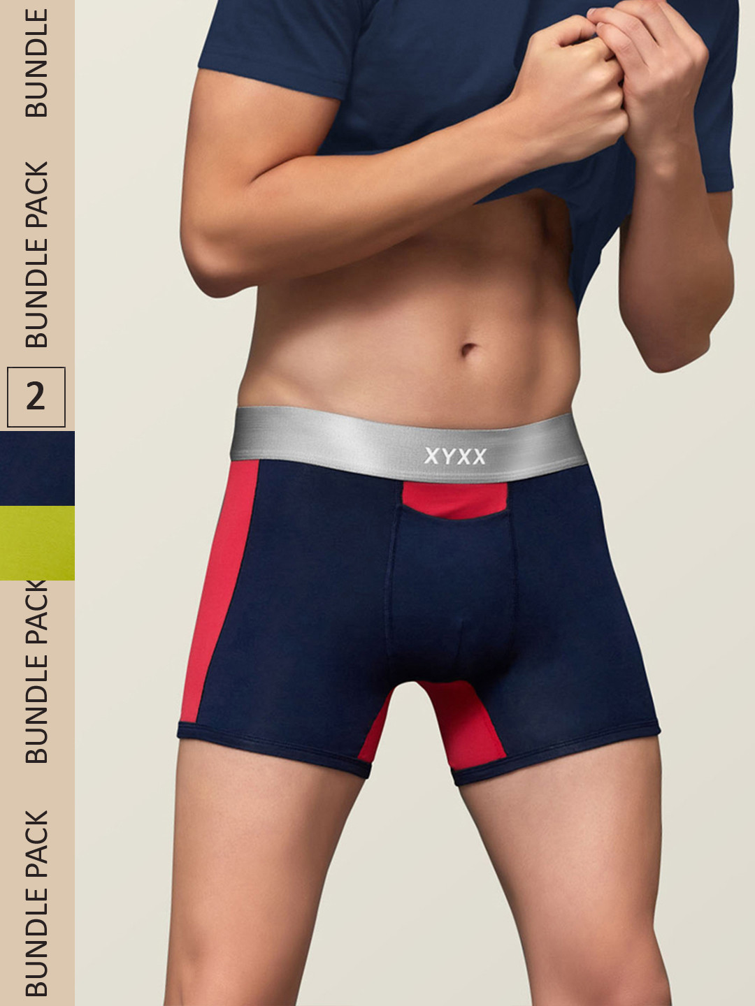 XYXX Men IntelliSoft Antimicrobial Micro Modal Pack of 2 Dualist Trunks XYTRNK2PCKN241