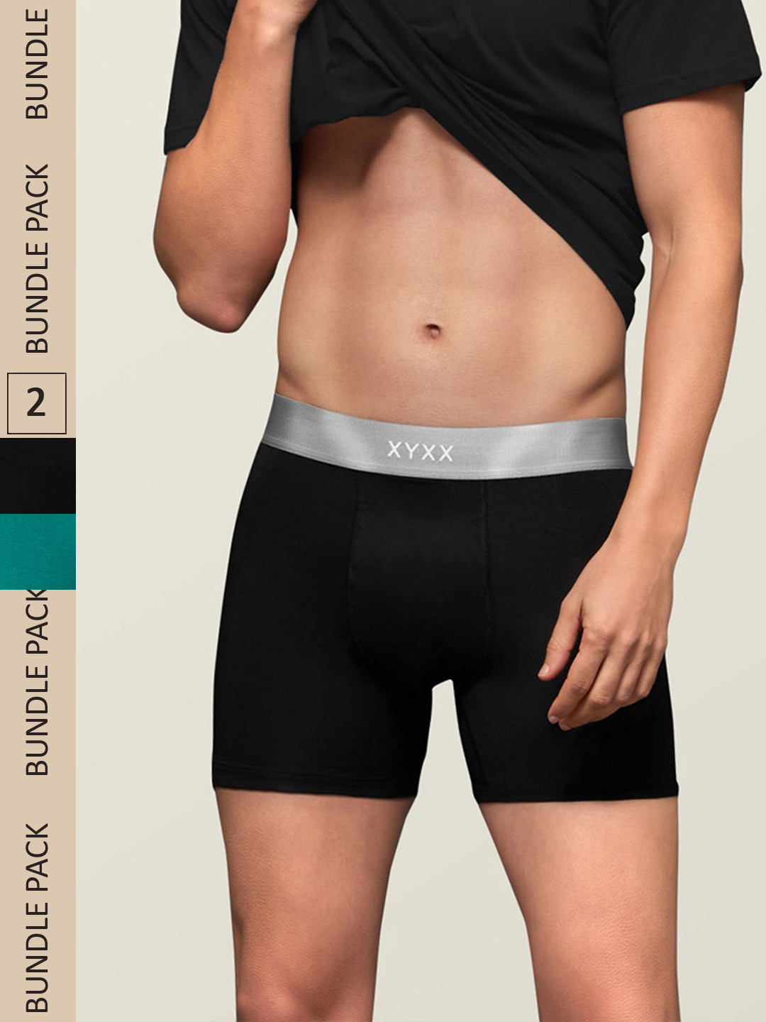 XYXX Men IntelliSoft Antimicrobial Micro Modal Pack of 2 Dualist Trunks XYTRNK2PCKN240