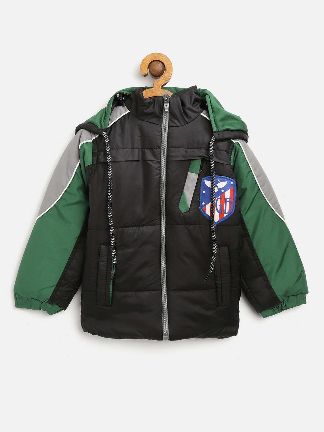 GAME BEGINS Boys Black Solid Jacket