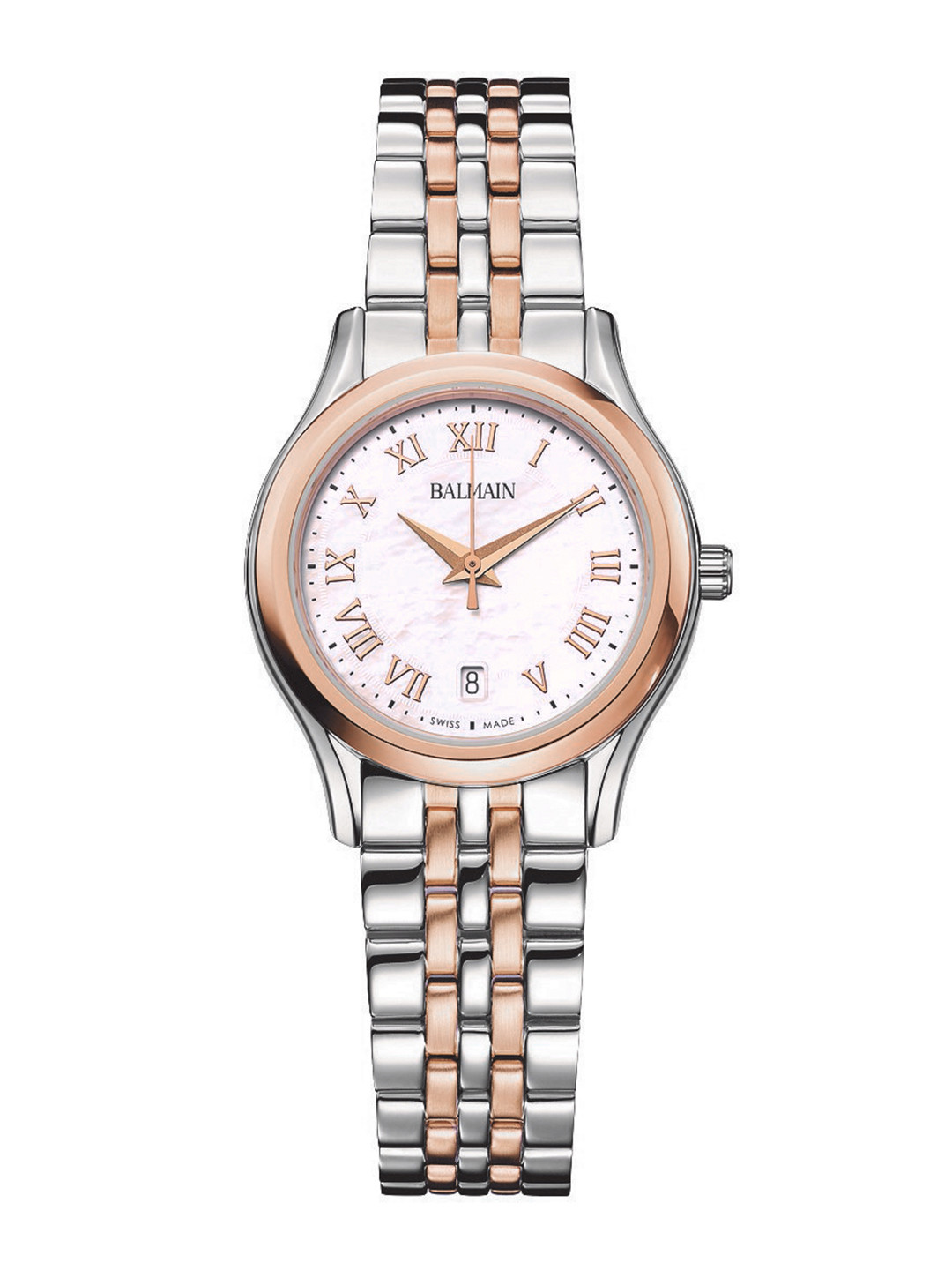 Balmain BELEGANZA LADY II Women Off-White Swiss Made Mother of Pearl Analogue Watch B83483382