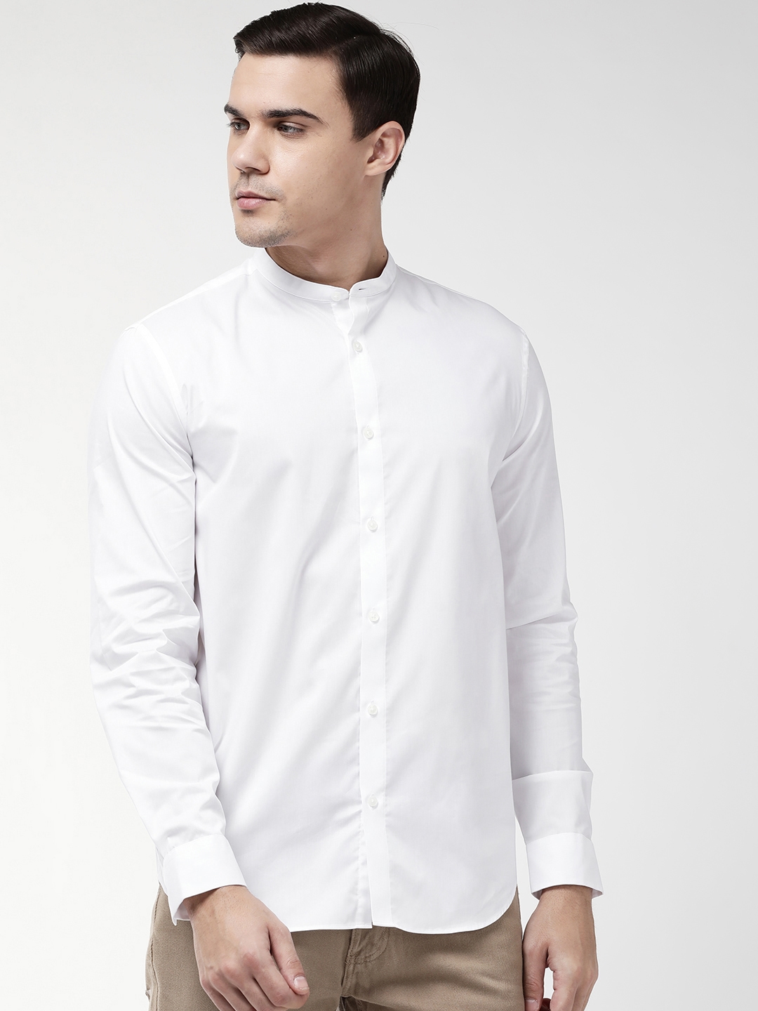 Marks   Spencer Men White Regular Fit Solid Casual Shirt