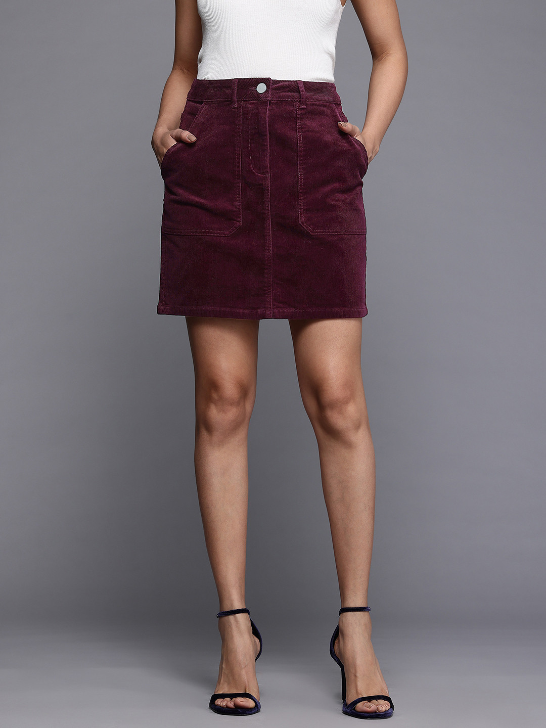DOROTHY PERKINS Corduroy Straight Mini Skirt