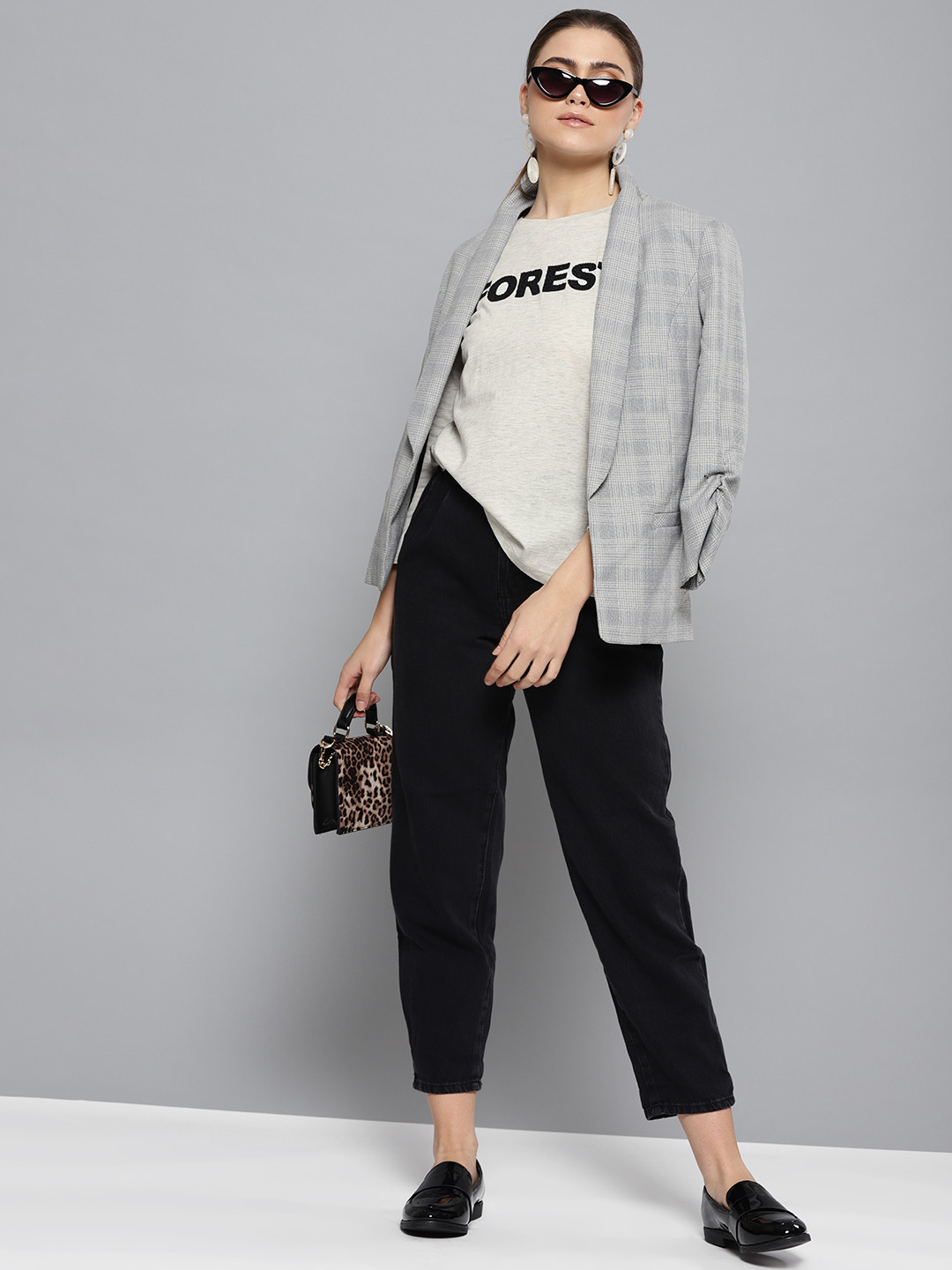 STREET 9 Women Off-White Self Design Round Neck T-shirt