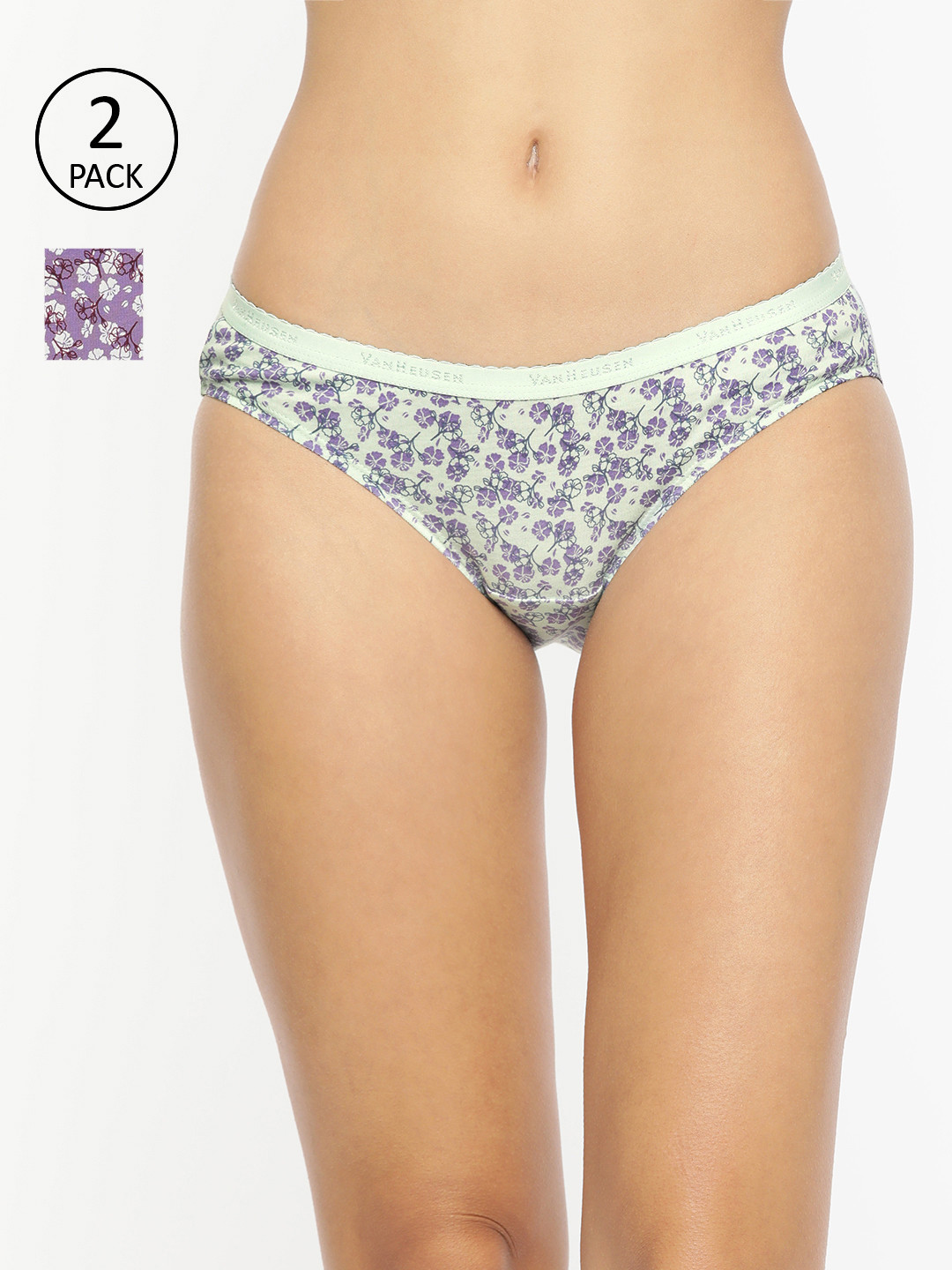 Van Heusen Assorted Pack of 2 Allover Print Anti Bacterial 4 Way Stretch Bikini Briefs
